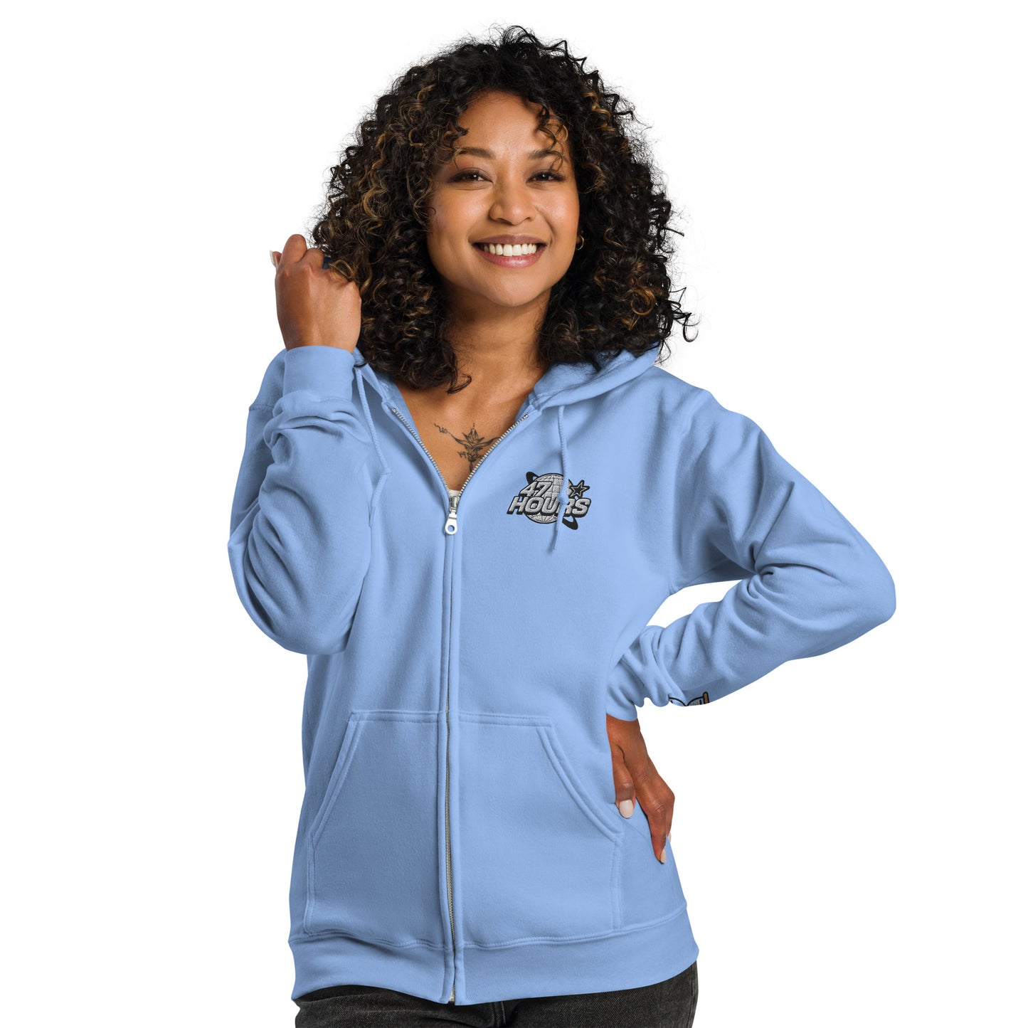 Oversize Zip Hoodie (Baby Blue)