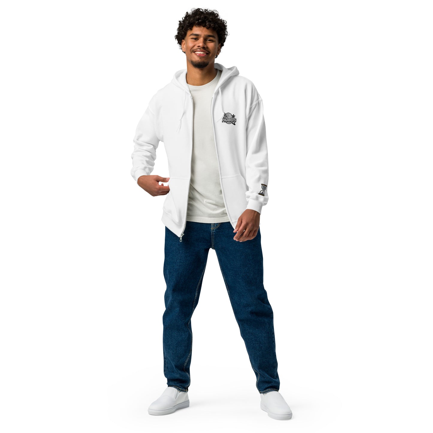 Oversize Zip Hoodie (White)